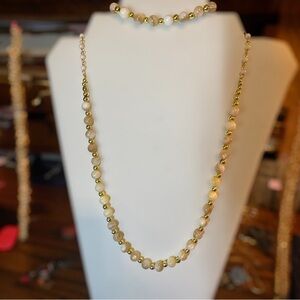 Genuine Onyx light brown marble necklace 22” and bracelet size 7